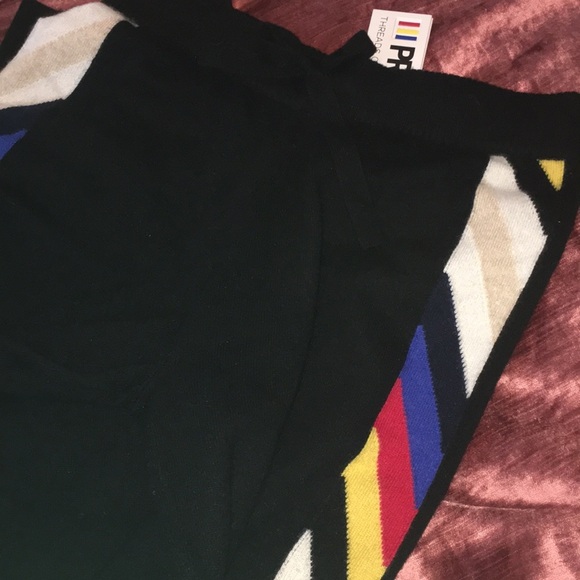 Black Women's Joggers with Colorful Stripes - Picture 4 of 6